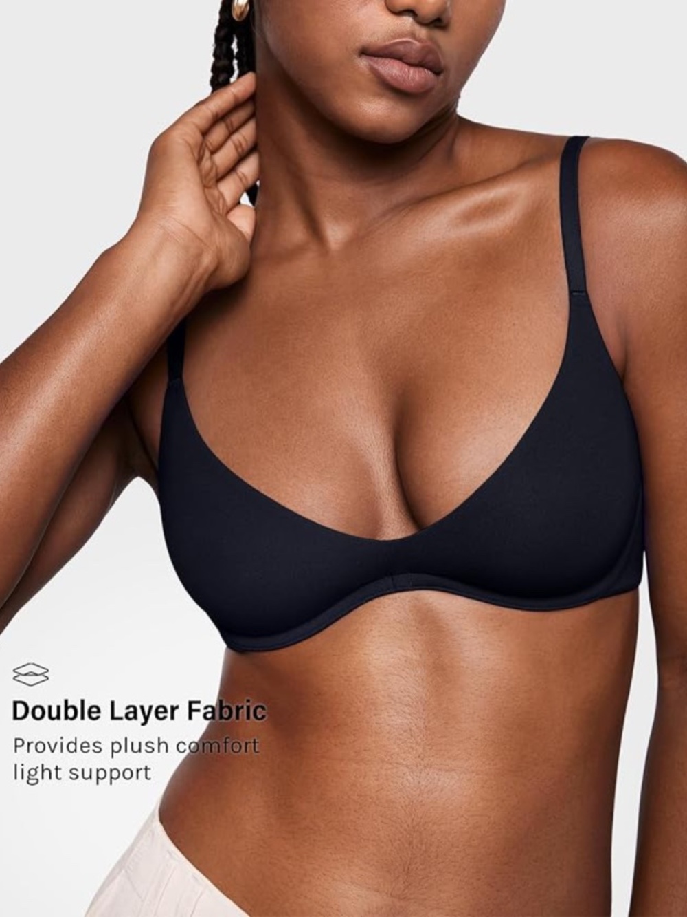 NWT INLYRIC Women’s Black Unlined Balconette Plunge Underwire Bra Size 38B